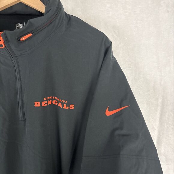 Nike Cincinnati Bengals On Field Team Issue Jacket Short Sleeve FQ9426-010 Sz XL - Picture 2 of 7